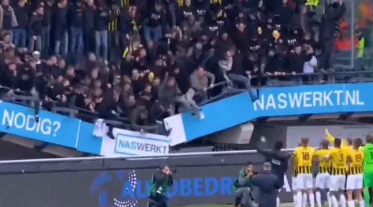 Gostujući navijači u Holandiji slavili pobjedu sa igračima, tribina se srušila