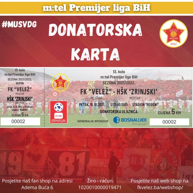Veležu odlično ide prodaja donatorskih ulaznica