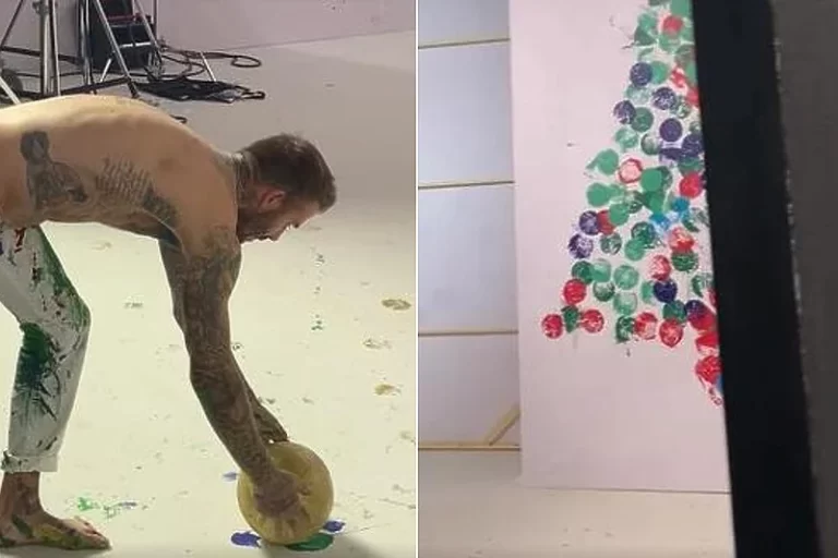 David Beckham pomoću lopte naslikao jelku